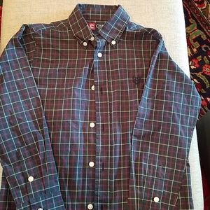 Chaps Navy/Red Button Down Shirt Size 7
